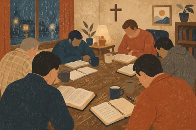 Men’s Bible Study on a Rainy Evening