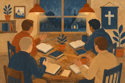 Men’s Bible Study on a Rainy Evening