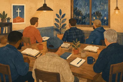 Men Bible Study in Rainy Fellowship Room