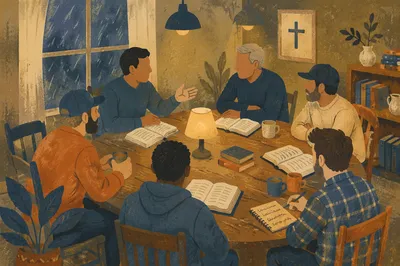 Men’s Bible Study on a Rainy Evening