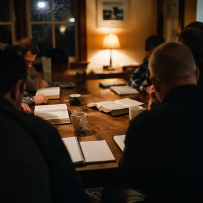 Men’s Bible Study in Fellowship Room