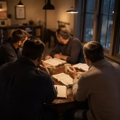 Men’s Bible Study on a Rainy Evening