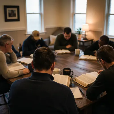 Men’s Bible Study in Church Fellowship Room