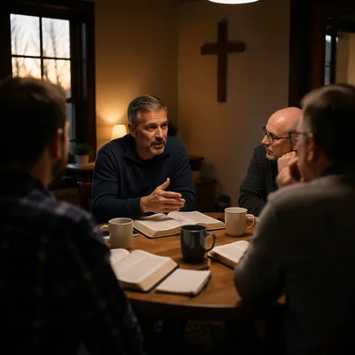 Men’s Bible Study in Church Fellowship Room