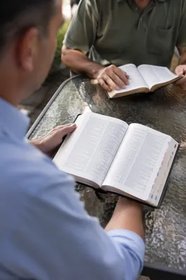 Men’s Bible Study Around Patio Table