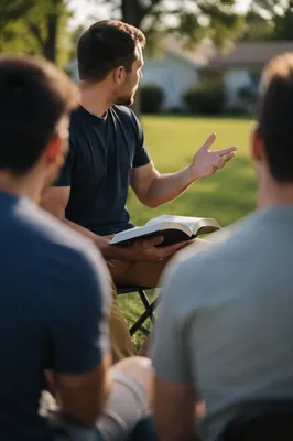 Outdoor Men Bible Study Discussion