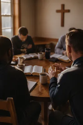 Men’s Bible Study in Church Fellowship Room