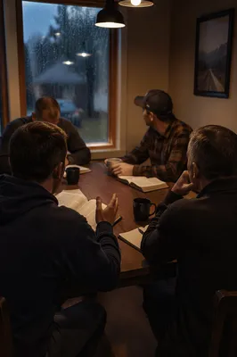 Men’s Bible Study on a Rainy Evening