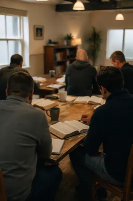 Men’s Bible Study in Church Fellowship Room