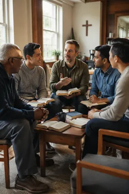 Mens Bible Study Group in Church