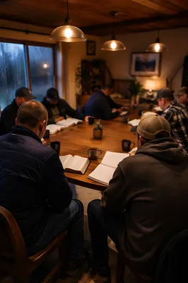 Men’s Bible Study on a Rainy Evening