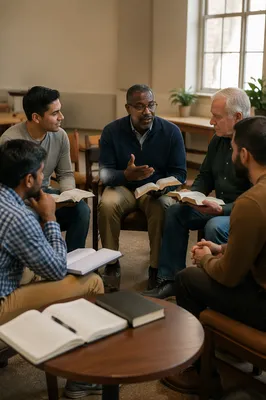 Men's Bible Study in Church Room