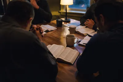 Men’s Bible Study in Rainy Fellowship Room