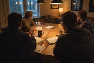 Men’s Bible Study on a Rainy Evening