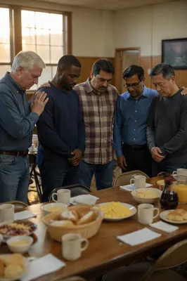 Five Men Praying Before Breakfast