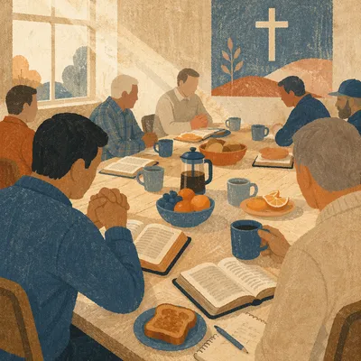 Mens Breakfast Bible Study Fellowship Table