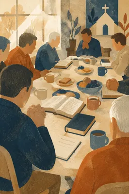 Mens Breakfast Bible Study Fellowship Table
