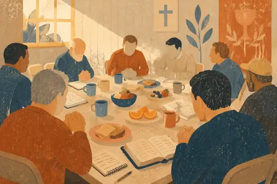 Mens Breakfast Bible Study Fellowship Table