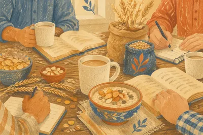 Men's Breakfast Bible Study Table Scene