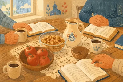 Men’s Breakfast Bible Study Fellowship Table