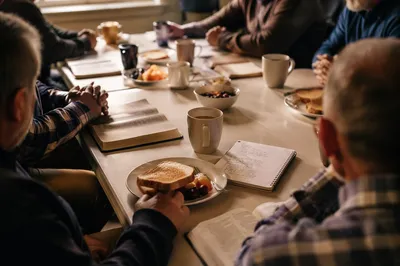 Mens Breakfast Bible Study Fellowship Table