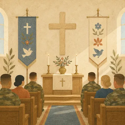 Simple Cross and Flags in Chapel