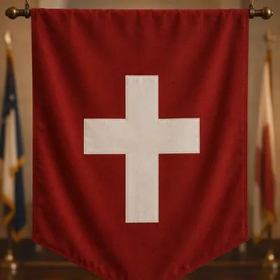 Military Chapel Banner with White Cross