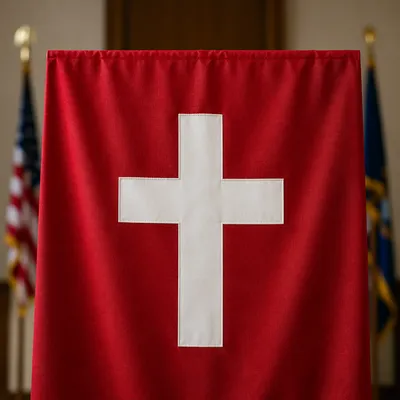 Military Chapel Banner with White Cross