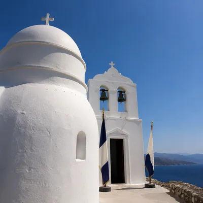 Military Chapel with Cross and Coastal Flags