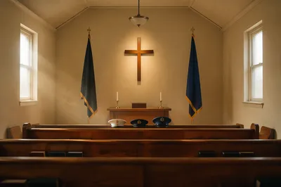 Military Chapel Cross and Ceremonial Flags