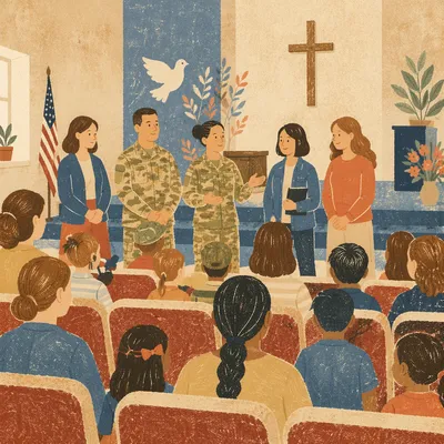 Church Gathering for Military Family Support