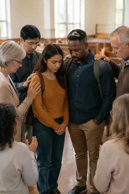 Congregation Praying Over Mission Team Members