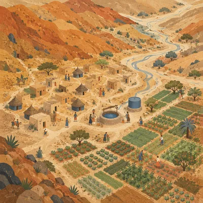 Remote Village Well Water Mission Landscape