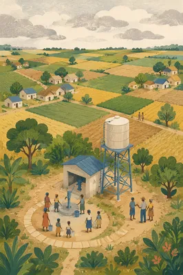 Mission Village Well and Farmland View