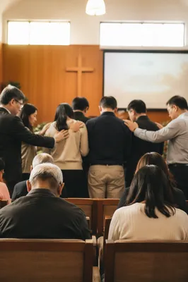 Mission Sending Prayer in Church Sanctuary