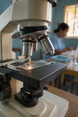 Mission Trip Clinic Microscope Close-Up
