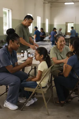 Volunteers Caring in Rural Medical Clinic