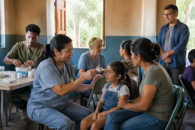 Volunteers Caring in Rural Medical Clinic