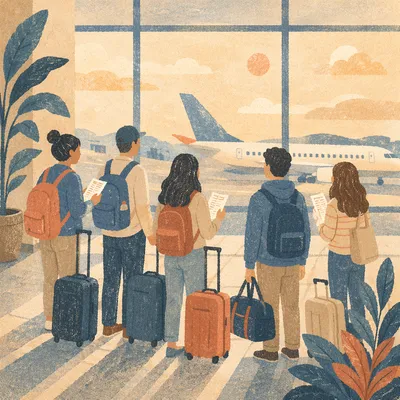 Mission Trip Team at Airport Departure