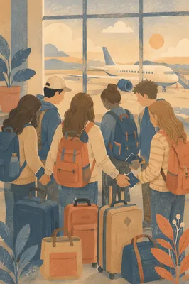 Mission Trip Team at Airport Departure
