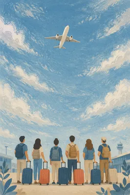 Mission Trip Team Watching Airplane Departure