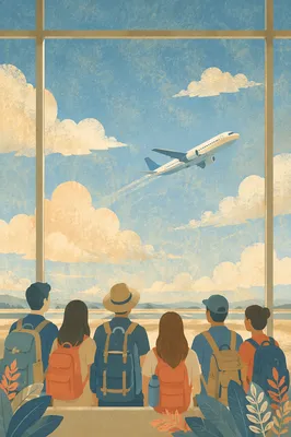 Mission Trip Team Watching Airplane Departure