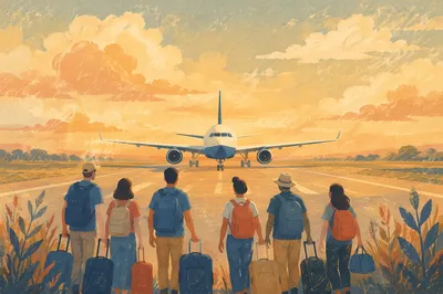Mission Trip Team Departing by Airplane