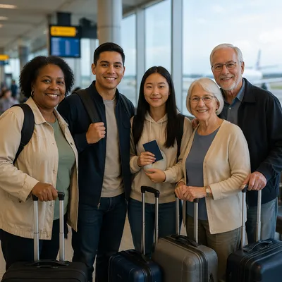 Church Mission Team at Airport Gate