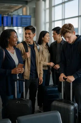 Diverse Travel Group at Airport Gate