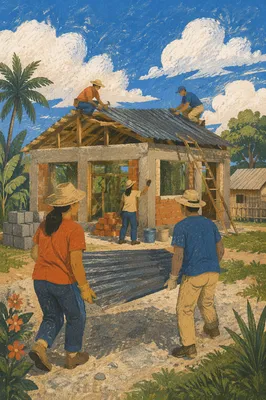 Mission Team Building Rural Community House