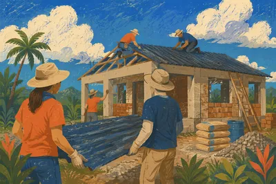 Mission Team Building Rural Community House