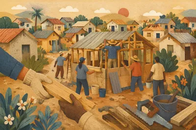 Mission Team Building Rural Village Home