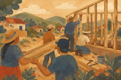 Mission Team Building Home in Rural Village