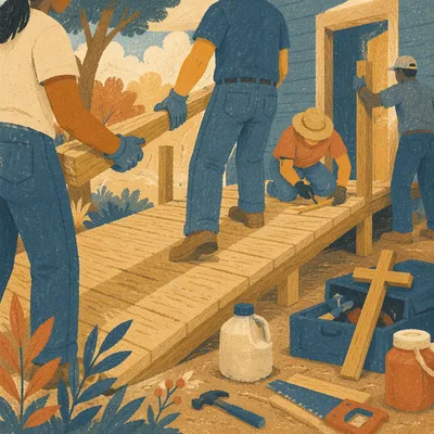 Mission Team Builds Community Wheelchair Ramp